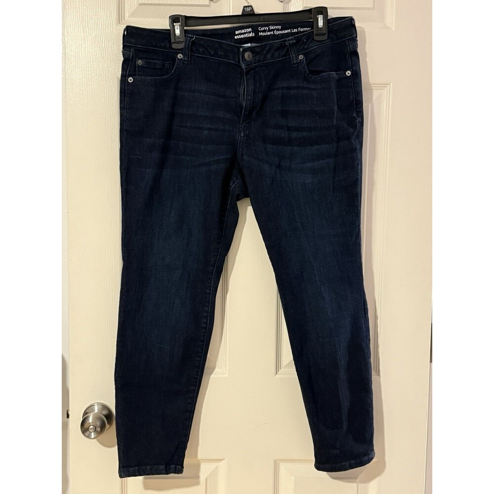 Amazon Essentials Curvy Skinny Women’s Plus Size Jeans 16S Short Dark Wash